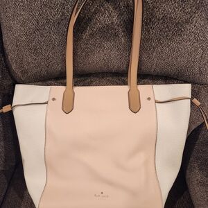 Kate Spade Beige and White Tote Bag